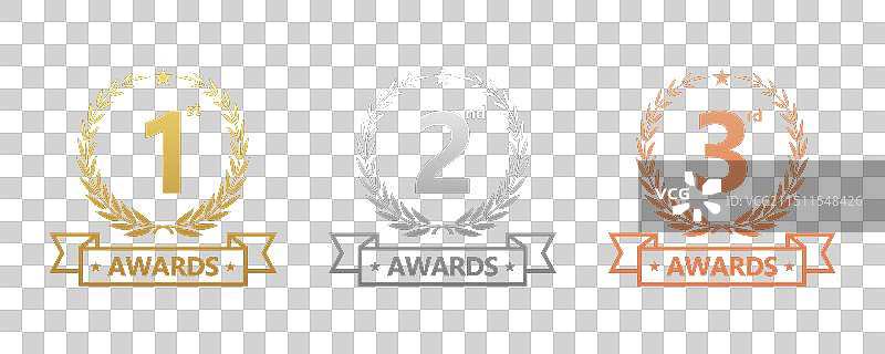 第一、第二和第三名获胜者合集图片素材