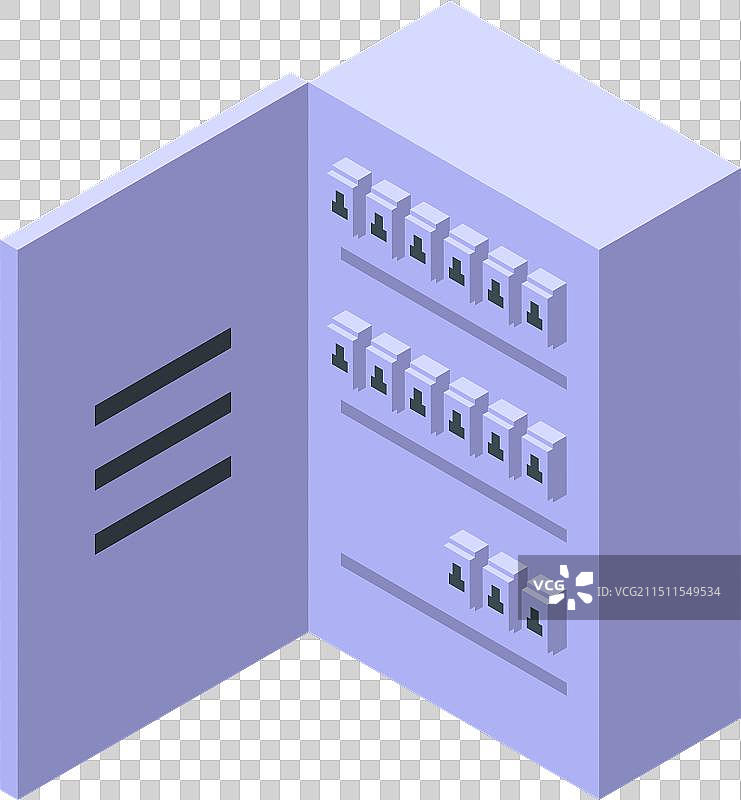 显示断路器的打开的配电盘图片素材