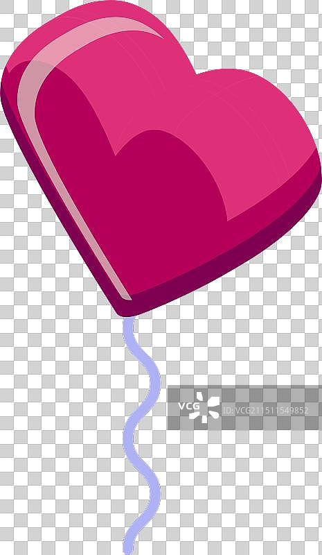 波浪形漂浮光泽心形气球图片素材