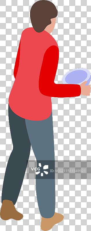 手捧空碗、饥饿的年轻男人图片素材