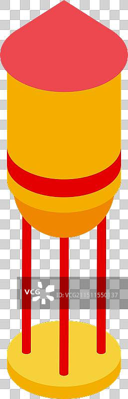 红色四脚黄色水塔图片素材