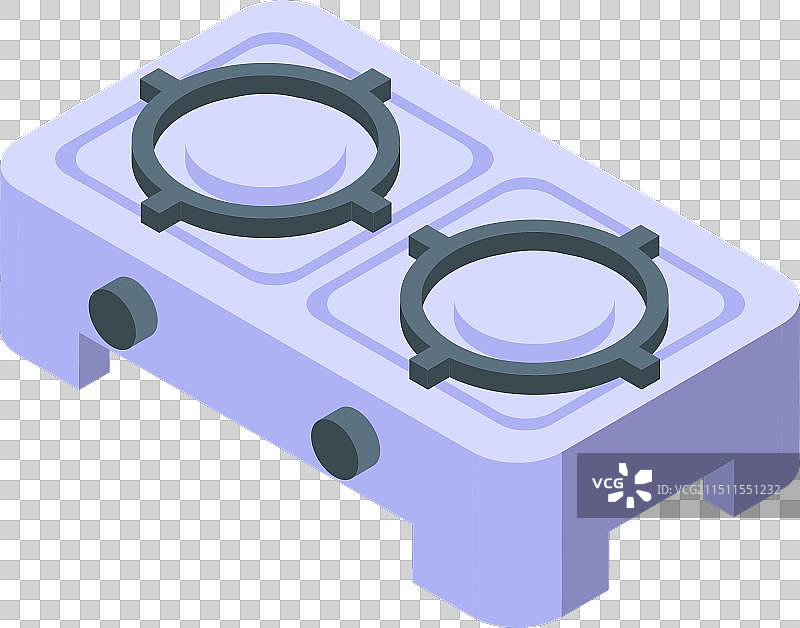 带有两个燃烧器的现代厨房炉灶图片素材