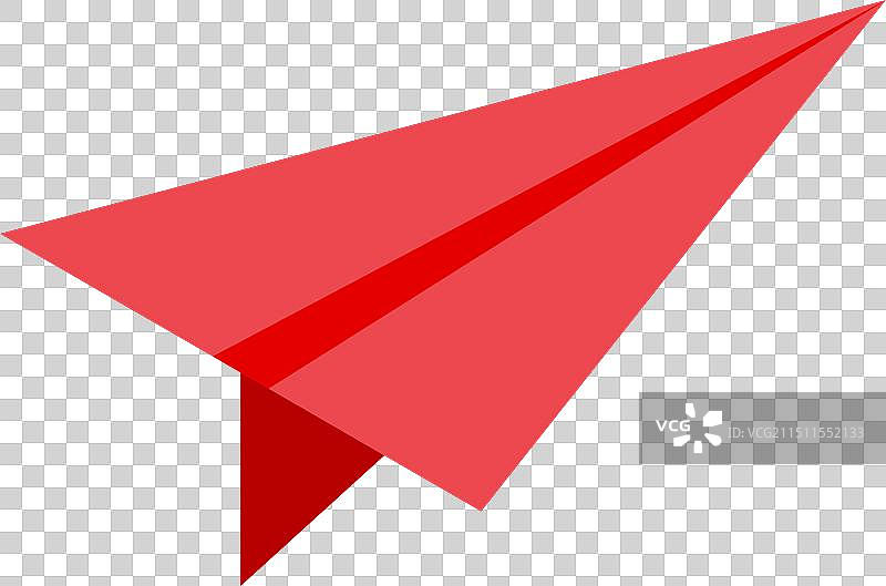 象征自由飞翔的红色纸飞机图片素材