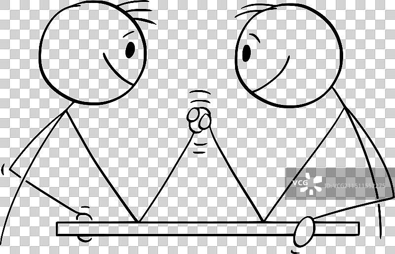 卡通人物掰手腕图片素材