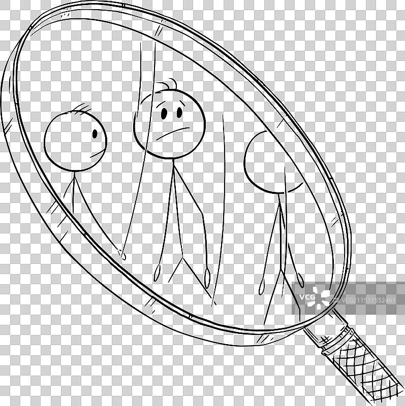 放大镜下的人体研究图片素材