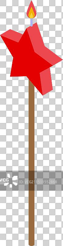 顶部燃烧着红色星星的永恒火焰图片素材