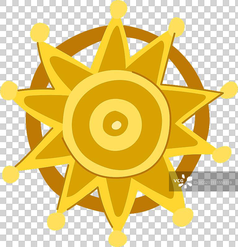 老式警长徽章卡通图片素材