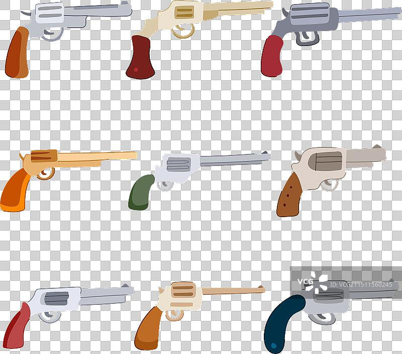 狂野西部卡通手枪套装图片素材