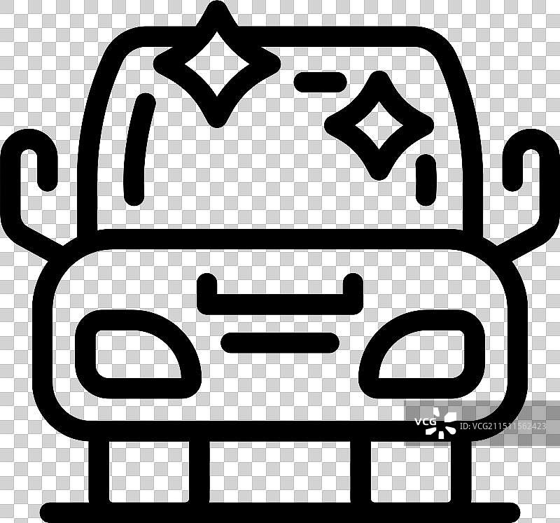 汽车清洗图标线条艺术图片素材