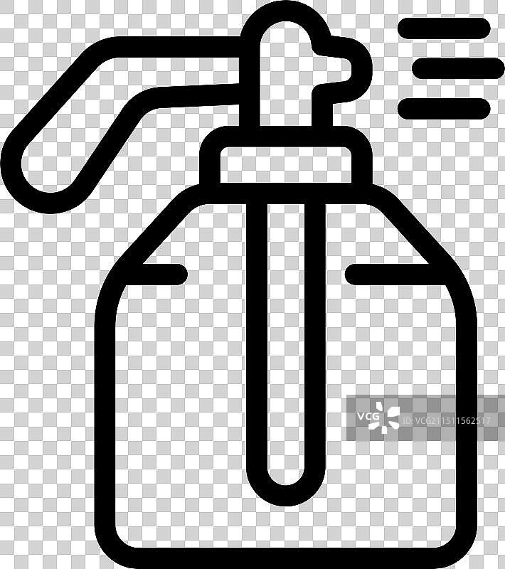 黑色轮廓喷雾瓶图标图片素材