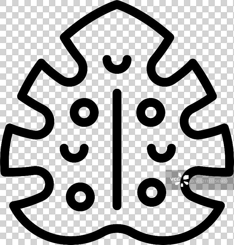 带孔的龟背竹叶子图标图片素材