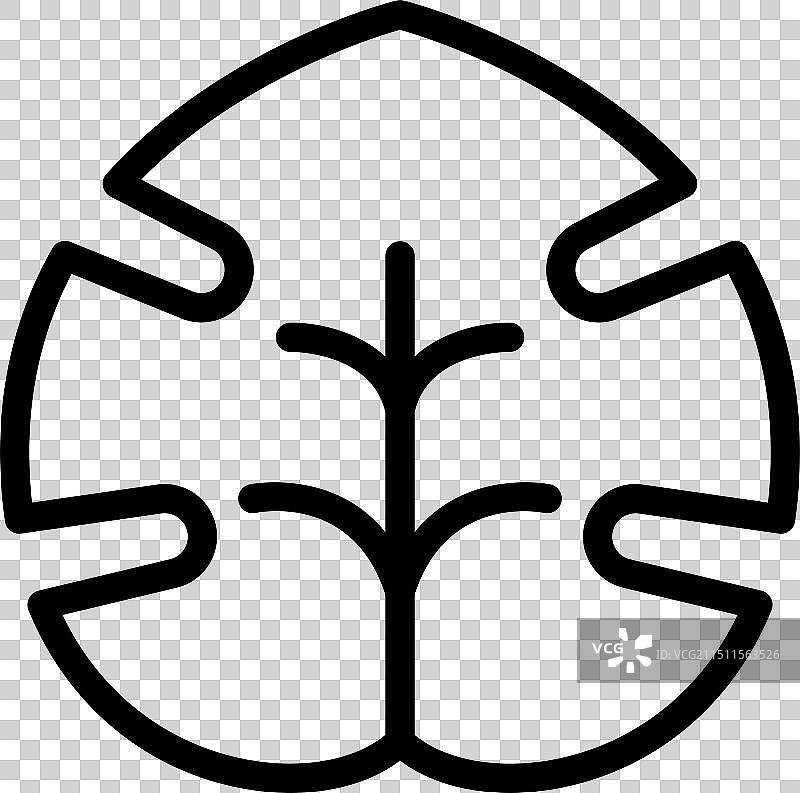 描绘蓬莱蕉叶子的线条艺术图标图片素材