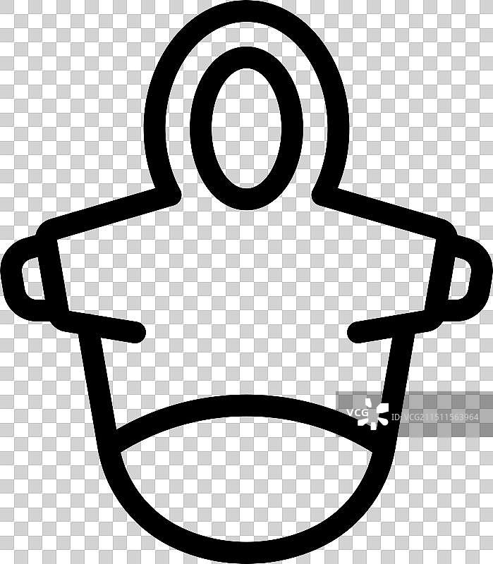 雨衣遮蔽人物简约线条图标图片素材