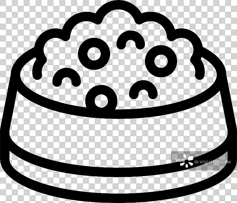 装满狗粮的狗碗，白色背景图片素材