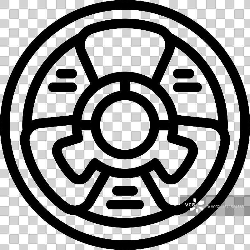 黑色轮廓驾驶方向盘图标图片素材