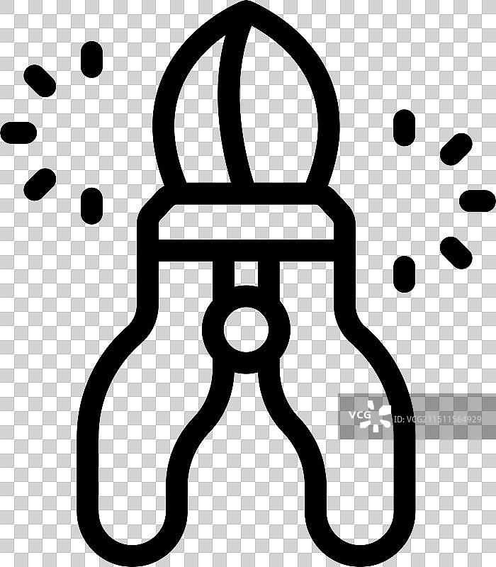 手动榨汁机榨柑橘的线条画图片素材