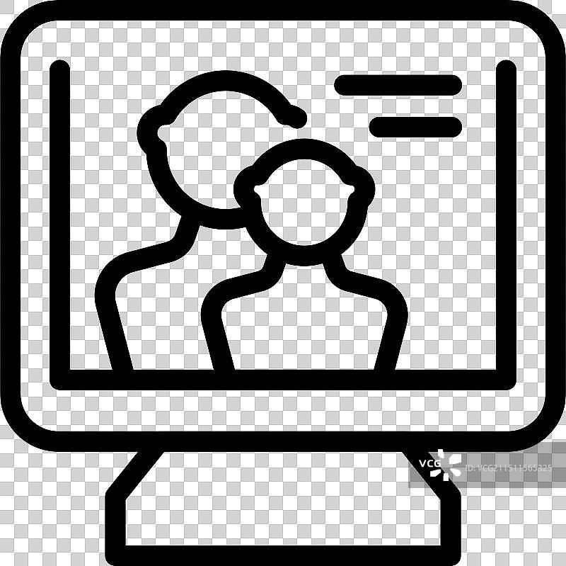 视频会议线性图标图片素材