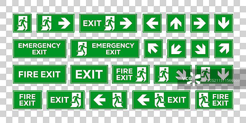 紧急出口标志或紧急消防出口图片素材