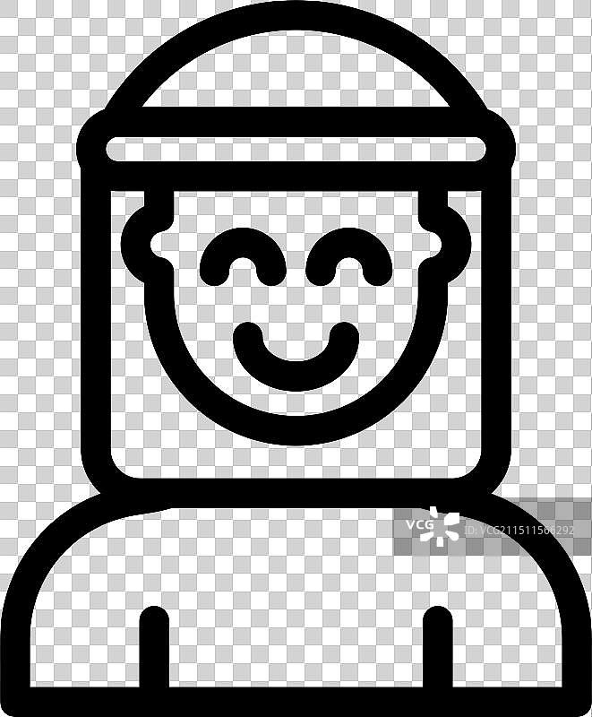 阿拉伯男子微笑，佩戴传统头饰图片素材