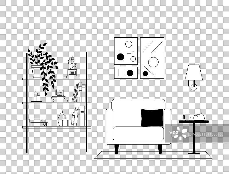 带家具的客厅图片素材