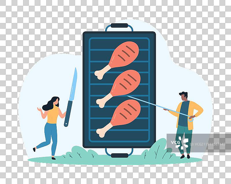 烧烤美食：烤鸡腿或火鸡腿图片素材