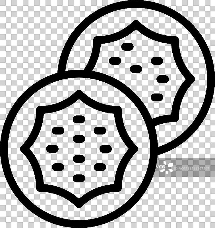 绘制的两个圆形巧克力曲奇图片素材