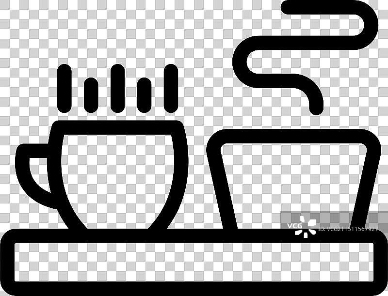 早餐时冒着热气的咖啡杯和糖罐图片素材