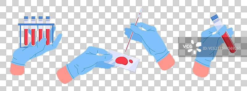 手持装有血液的试管，实验室工作人员图片素材