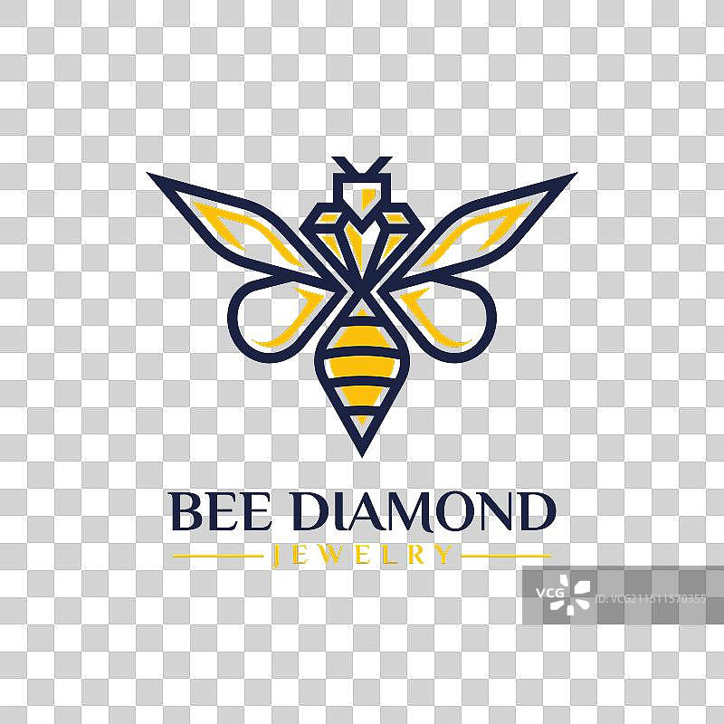 蜜蜂钻石标志设计抽象简约图片素材