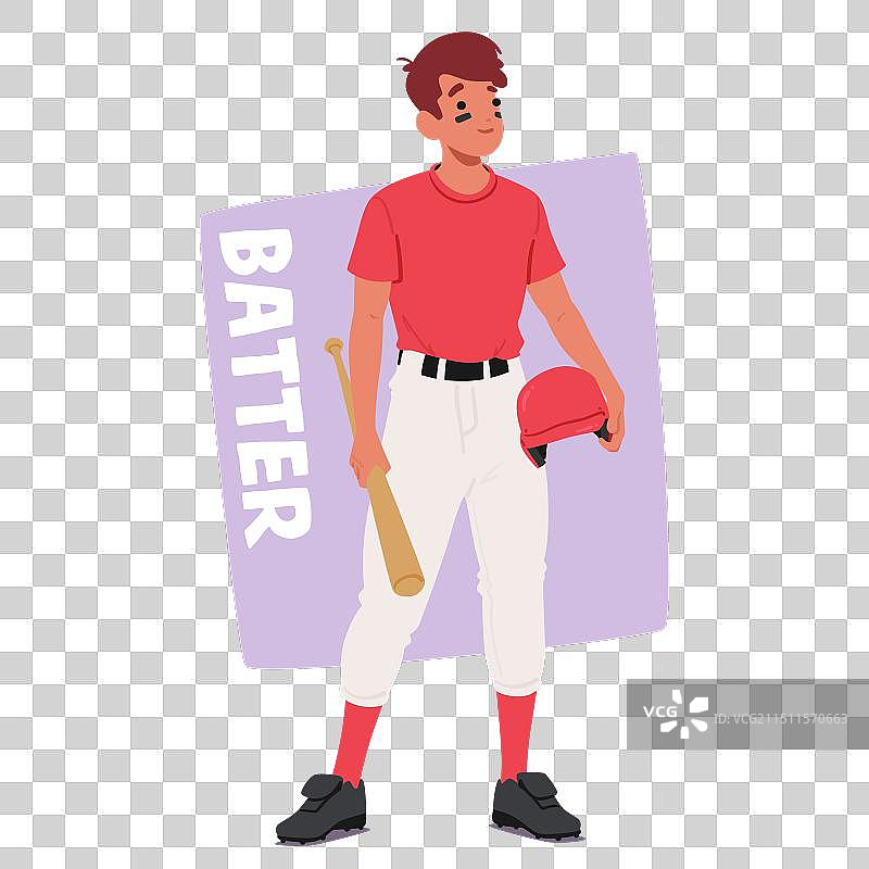 穿红色衣服的棒球击球手图片素材