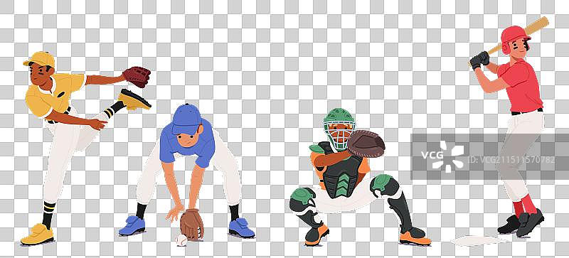 棒球比赛中的投手、捕手和击球手图片素材