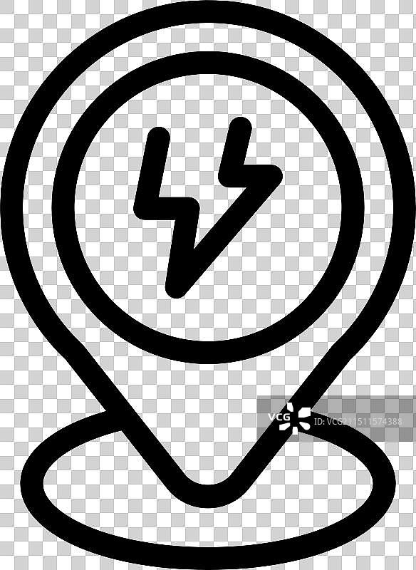 电动汽车充电位置标记图片素材