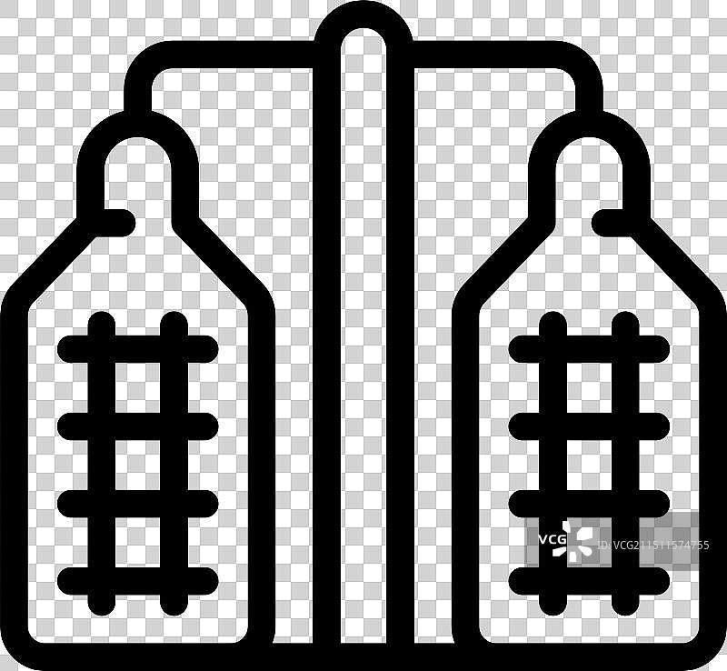 显示与管道连接的罐的生物反应器图标图片素材