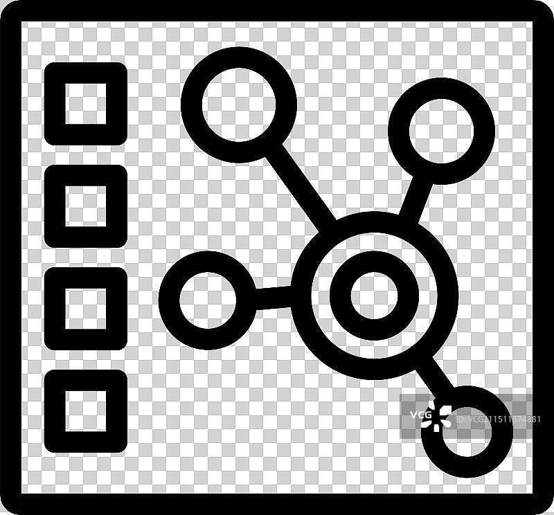 显示互连圆圈的数据分析图标图片素材