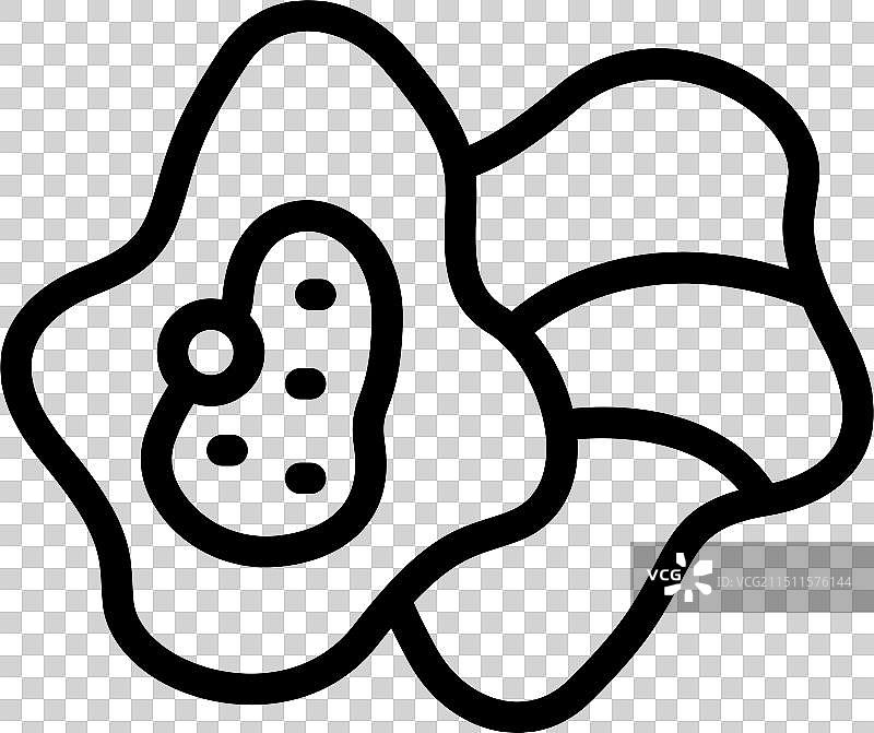 简约黑白变形虫线条图标图片素材