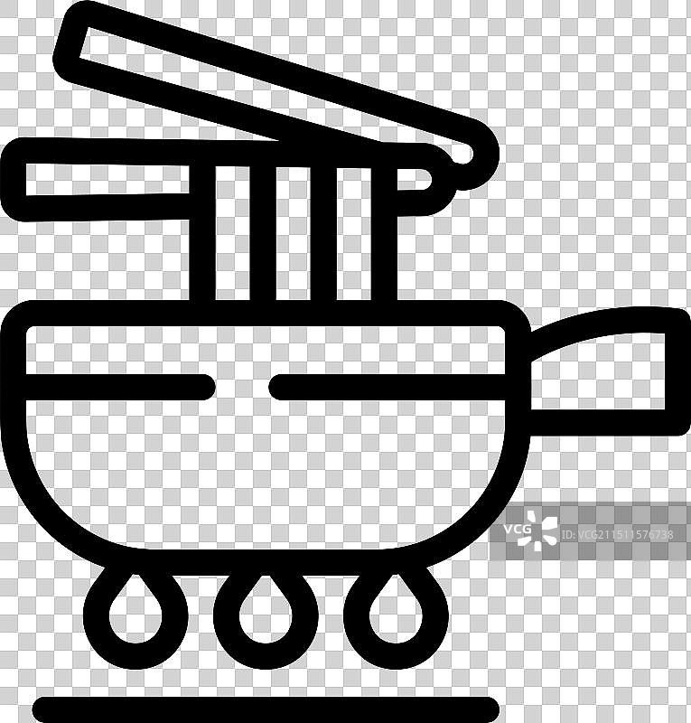 准备意大利面菜肴的简笔线条图标图片素材