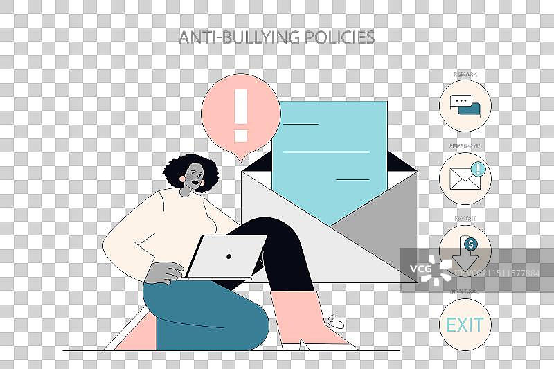 心理健康意识扁平插画图片素材