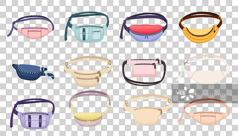 时尚现代绿色腰包合集图片素材