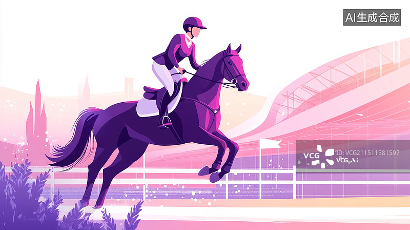 【AI数字艺术】动感马术比赛图片素材