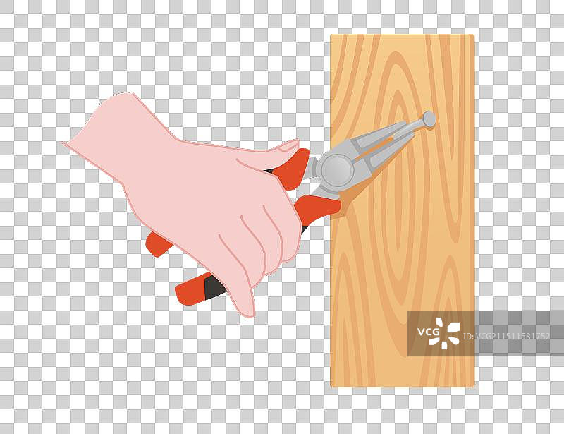 用钳子从木板上拔钉子图片素材