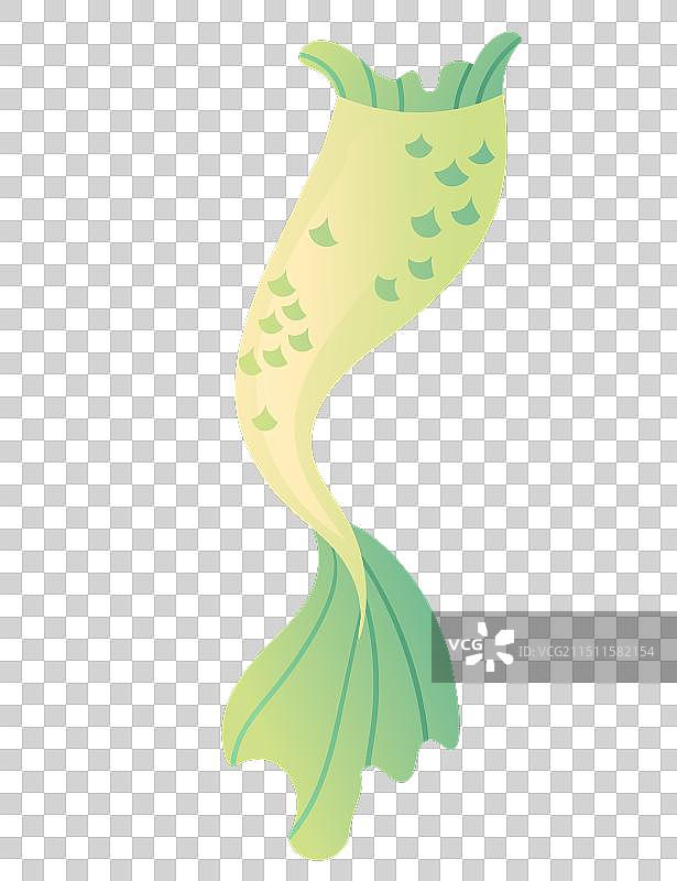 绿色美人鱼尾巴，用于服装或角色扮演图片素材