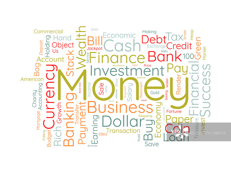 金钱主题词云模板图片素材