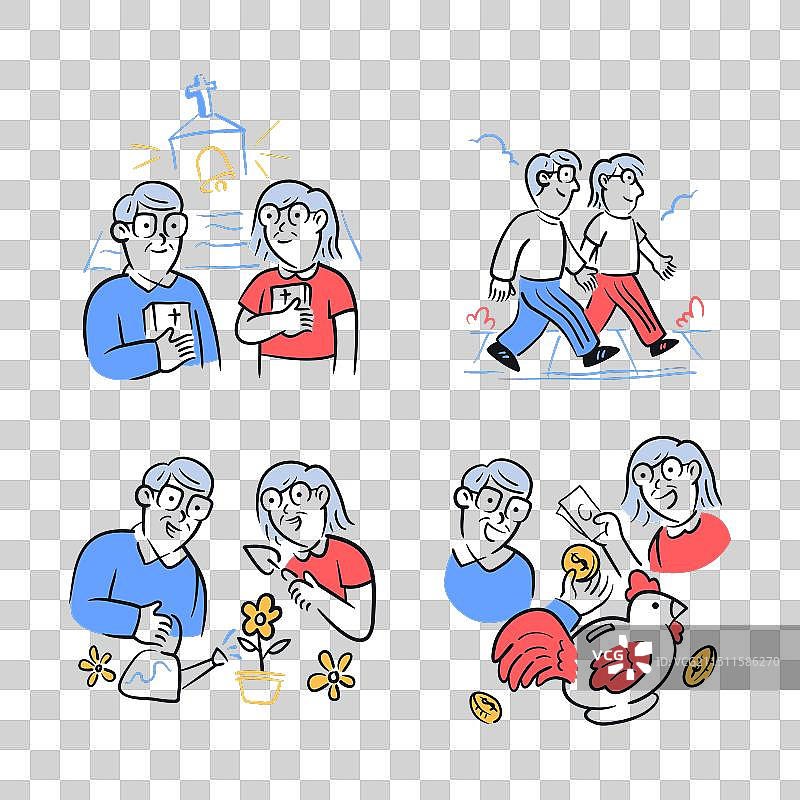 老年夫妇活动图片素材