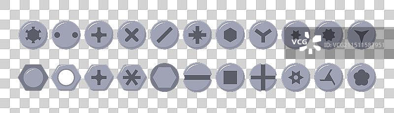 金属螺钉头不锈钢螺栓集图片素材