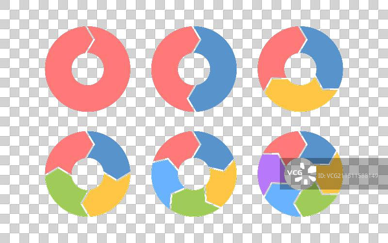 彩色圆圈中的旋转箭头图片素材