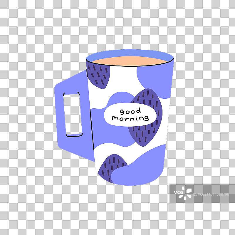 现代咖啡杯与文字设计图片素材