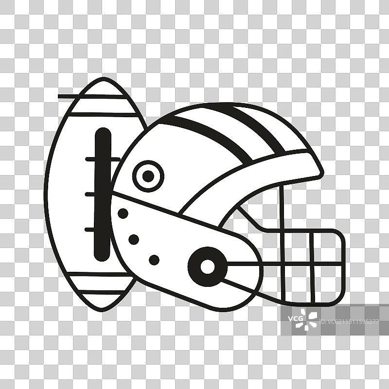 美式橄榄球头盔和球图标图片素材