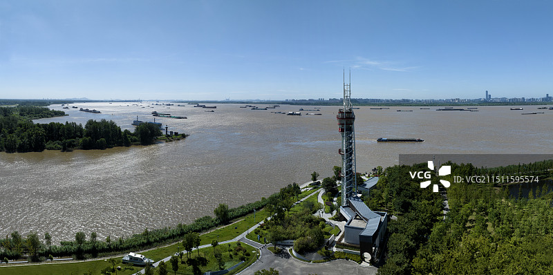 京杭大运河与长江交汇口图片素材