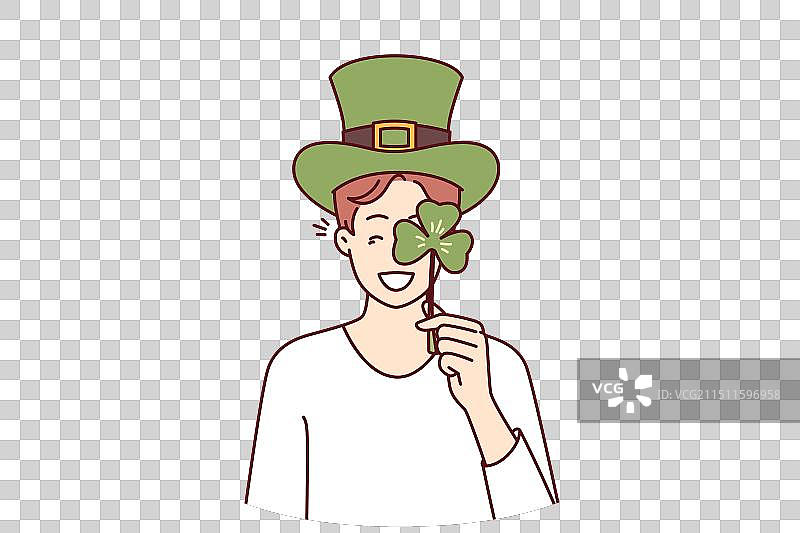 庆祝圣帕特里克节的男人图片素材