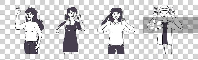 人物角色展示积极的手势图片素材